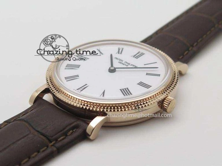 Calatrava Automatic RG SF Best Edition White Dial On Brown Leather Strap A240(Micro-Rotor) Unique 9097