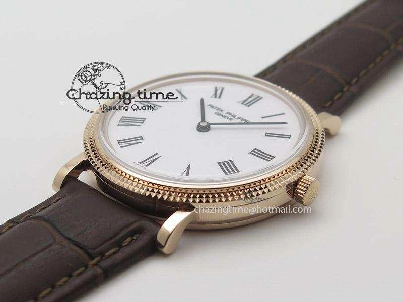 Calatrava Automatic RG SF Best Edition White Dial On Brown Leather Strap A240(Micro-Rotor) Unique 9097