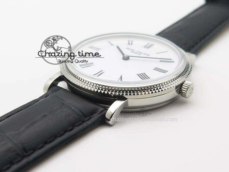 UrbanStyle Calatrava Automatic SS SF Best Edition White Dial on Black Leather Strap A240(Micro-Rotor) 9109