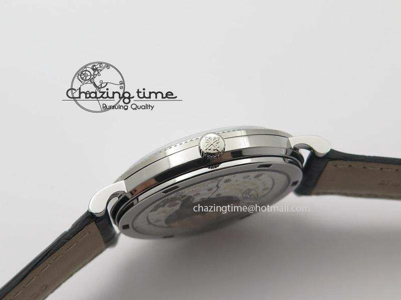 UrbanStyle Calatrava Automatic SS SF Best Edition White Dial on Black Leather Strap A240(Micro-Rotor) 9109