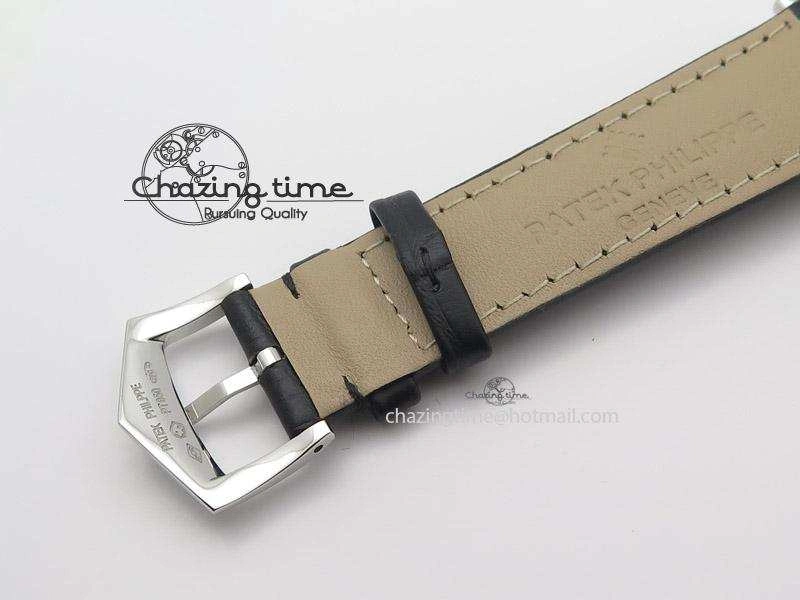 UrbanStyle Calatrava Automatic SS SF Best Edition White Dial on Black Leather Strap A240(Micro-Rotor) 9109