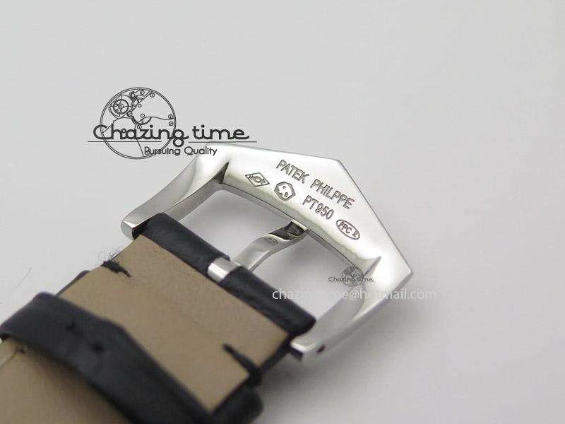 UrbanStyle Calatrava Automatic SS SF Best Edition White Dial on Black Leather Strap A240(Micro-Rotor) 9109