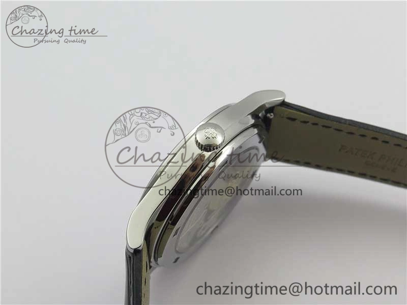 Calatrava Azulejos SS 5089G-61 FL Enamel Dial on Black Leather Strap WrinkleFree 8964