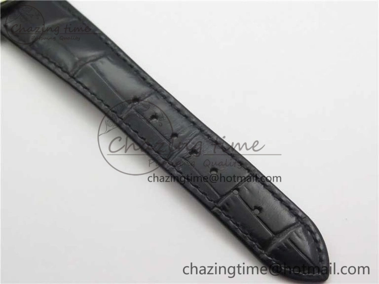Calatrava Azulejos SS 5089G-62 FL Enamel Dial on Black Leather Strap OdorResistant 8961