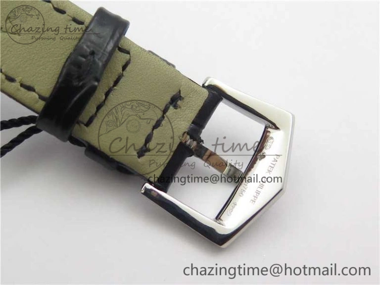 Calatrava Azulejos SS 5089G-62 FL Enamel Dial on Black Leather Strap OdorResistant 8961