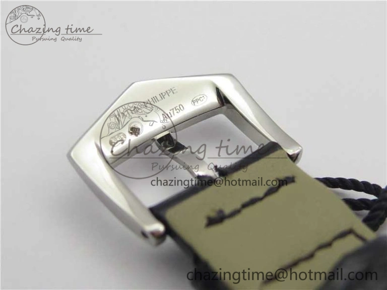 Calatrava Azulejos SS 5089G-62 FL Enamel Dial on Black Leather Strap OdorResistant 8961