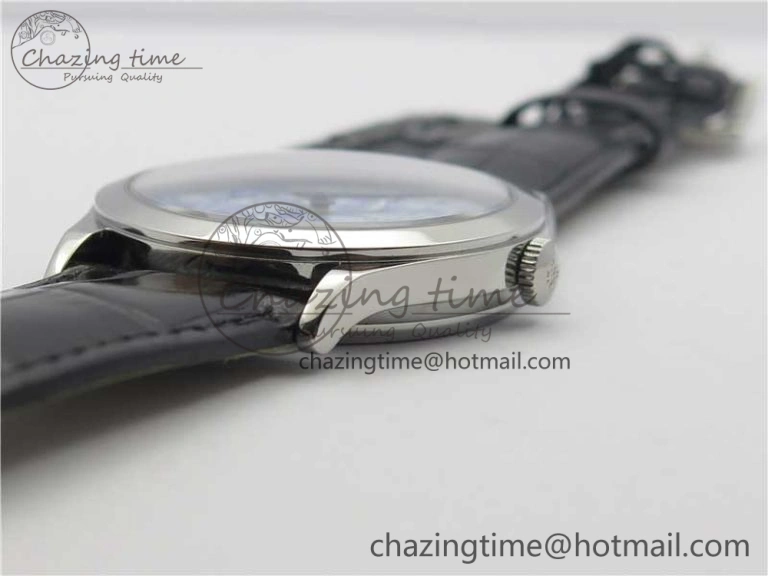 Calatrava Azulejos SS 5089G-62 FL Enamel Dial on Black Leather Strap OdorResistant 8961