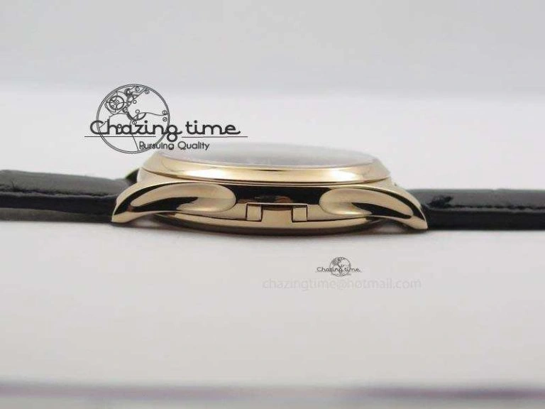 Calatrava Officer RG Bp Maker Best Edition Black Dial On Black Leather Strap MIYOTA SmartChoice 9092