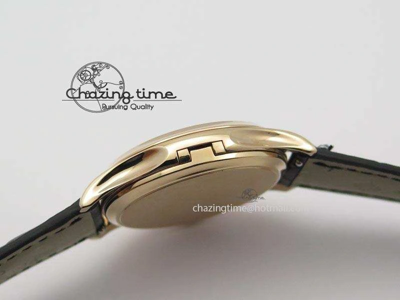 Calatrava Officer RG Bp Maker Best Edition Black Dial On Black Leather Strap MIYOTA SmartChoice 9092