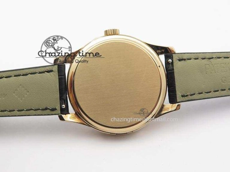 Calatrava Officer RG Bp Maker Best Edition Black Dial On Black Leather Strap MIYOTA SmartChoice 9092