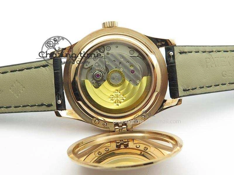 Calatrava Officer RG Bp Maker Best Edition Black Dial On Black Leather Strap MIYOTA SmartChoice 9092