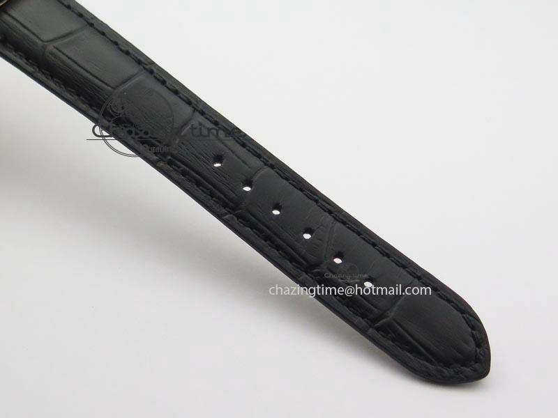 Calatrava Officer RG Bp Maker Best Edition Black Dial On Black Leather Strap MIYOTA SmartChoice 9092