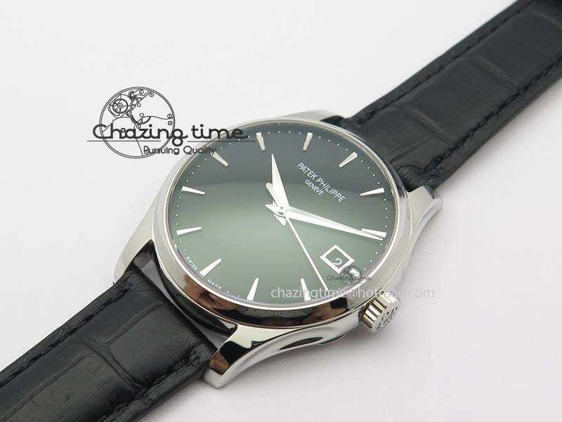 Calatrava Officer SS Bp Maker Best Edition Black Dial On Black Leather Strap MIYOTA TopPick 9089
