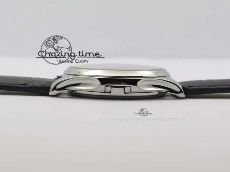 Calatrava Officer SS Bp Maker Best Edition Black Dial On Black Leather Strap MIYOTA TopPick 9089