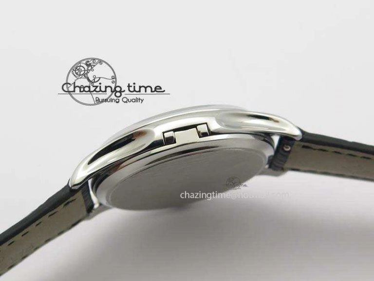 Calatrava Officer SS Bp Maker Best Edition Black Dial On Black Leather Strap MIYOTA TopPick 9089