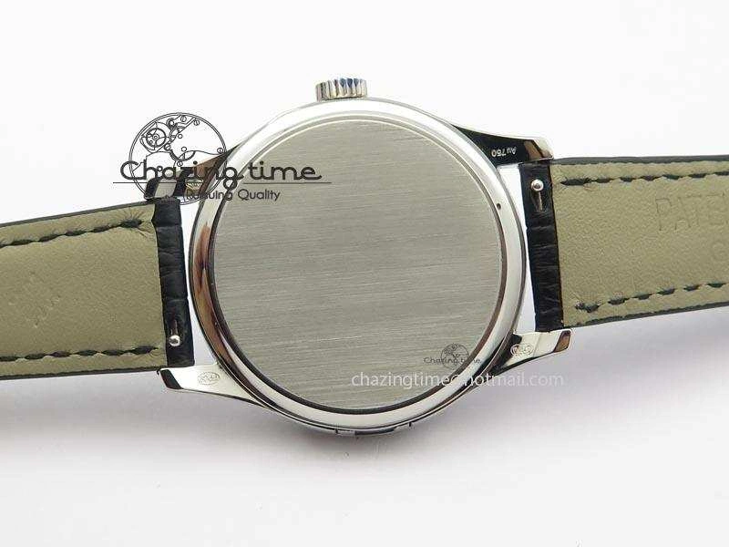 Calatrava Officer SS Bp Maker Best Edition Black Dial On Black Leather Strap MIYOTA TopPick 9089