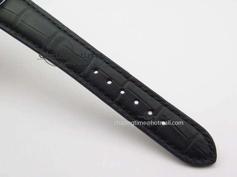 Calatrava Officer SS Bp Maker Best Edition Black Dial On Black Leather Strap MIYOTA TopPick 9089