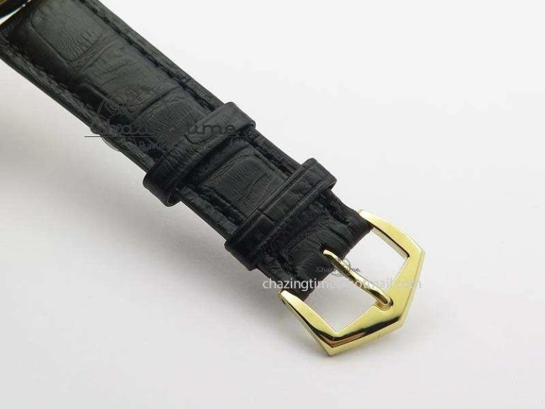 Soft Calatrava Officer YG Bp Maker Best Edition Black Dial On Black Leather Strap MIYOTA 9088