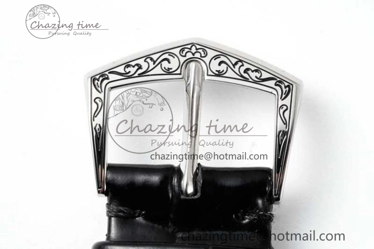 Calatrava SS FLF Best Edition Black Silver Dial Style 1 on Black Leather Strap A240 (Micro Rotor) WaterResistant 8830