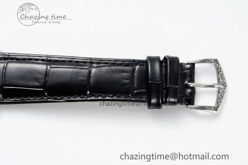 Calatrava SS FLF Best Edition Black Silver Dial Style 1 on Black Leather Strap A240 (Micro Rotor) WaterResistant 8830