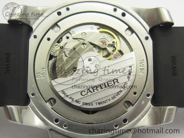 Calibre De Cartier Diver Black JF 1:1 Best Edition On Black Rubber Strap A23J AllSeason 6247
