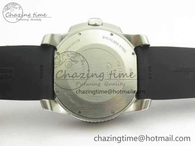 Calibre De Cartier Diver Black JF 1:1 Best Edition On Black Rubber Strap A23J AllSeason 6247