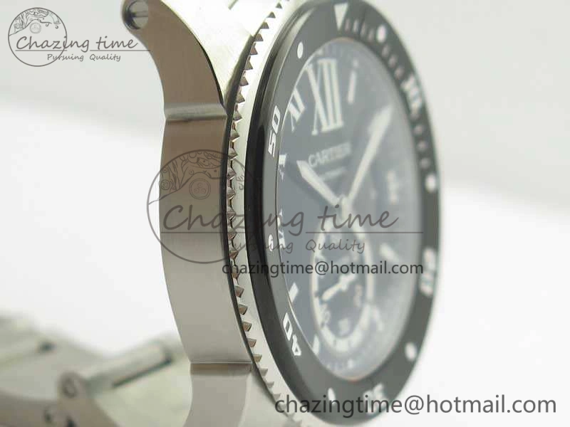 ModernLook Calibre De Cartier Diver Black JF 1:1 Best Edition On SS Bracelet A23J 6249