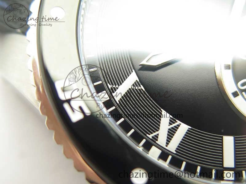 Compact Calibre De Cartier Diver Black JF 1:1 Best Edition on Black Nylon Strap A23J 6231