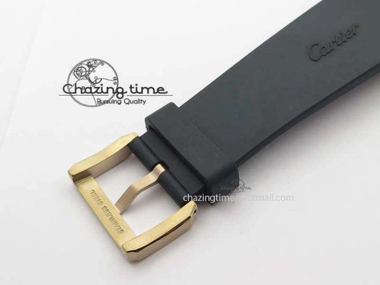 Calibre De Cartier Diver Black RG TF 1:1 Best Edition On Black Rubber Strap A23J Reliable 6319