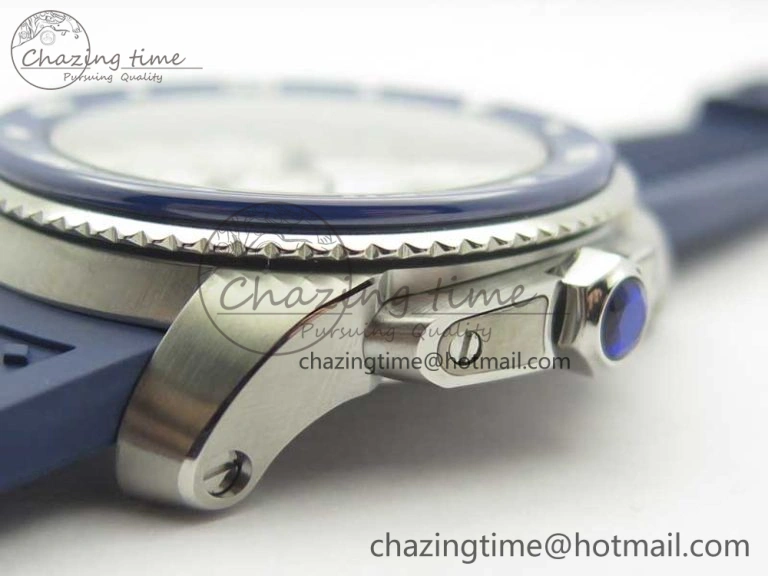 Calibre De Cartier Diver Blue JF 1:1 Best Edition White Dial On Blue Rubber Strap A23J Colorful 6225