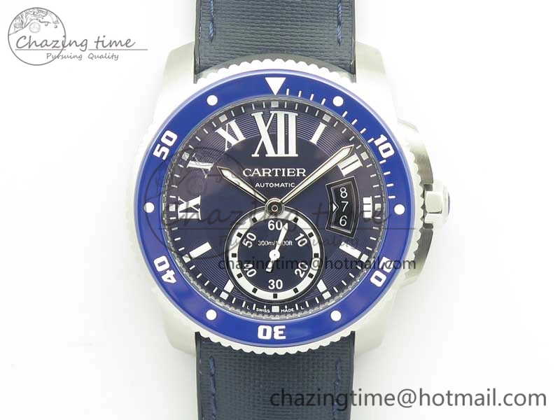 Calibre De Cartier Diver Blue JF 1:1 Best Edition on Blue Nylon Strap A23J StreetReady 6233