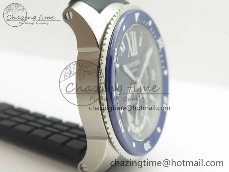 Calibre De Cartier Diver Blue JF 1:1 Best Edition on Blue Nylon Strap A23J StreetReady 6233