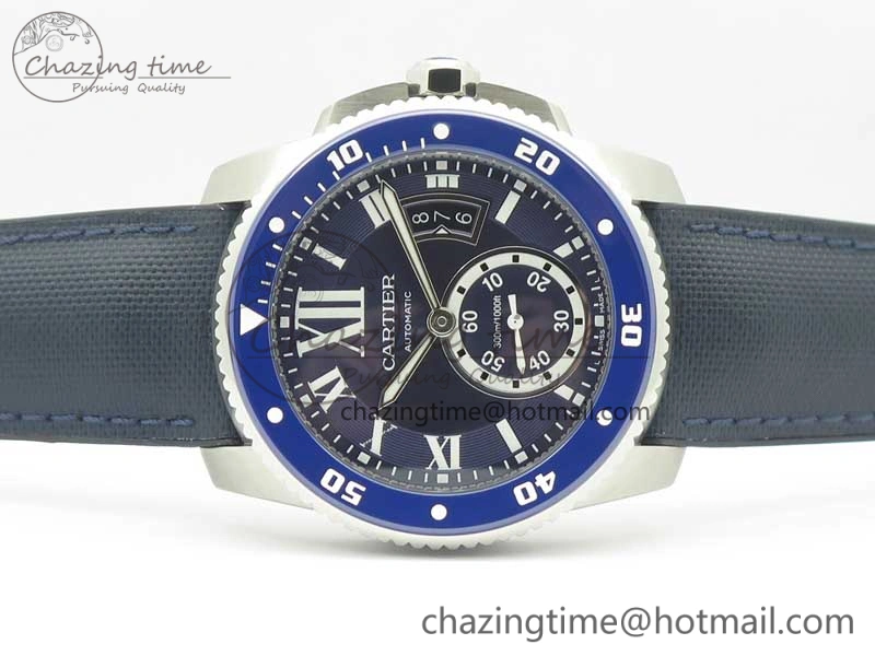 Calibre De Cartier Diver Blue JF 1:1 Best Edition on Blue Nylon Strap A23J StreetReady 6233