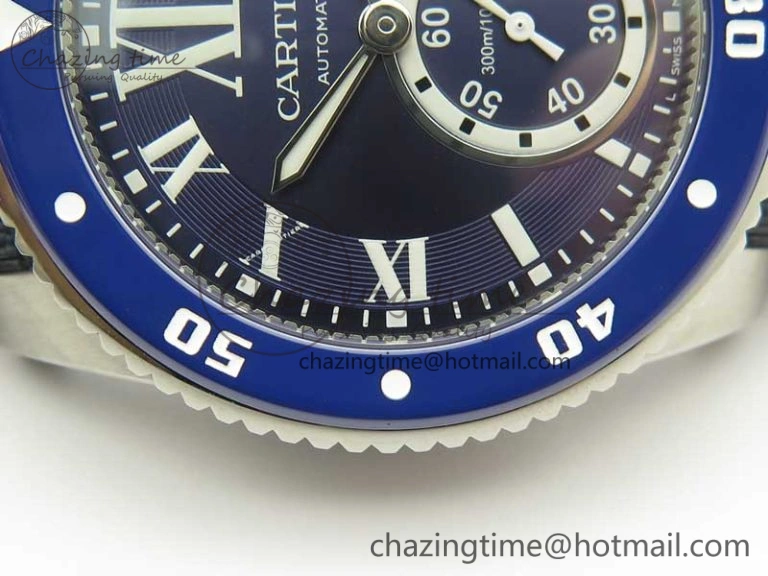 Calibre De Cartier Diver Blue JF 1:1 Best Edition on Blue Nylon Strap A23J StreetReady 6233
