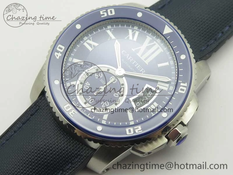 Calibre De Cartier Diver Blue JF 1:1 Best Edition on Blue Nylon Strap A23J StreetReady 6233