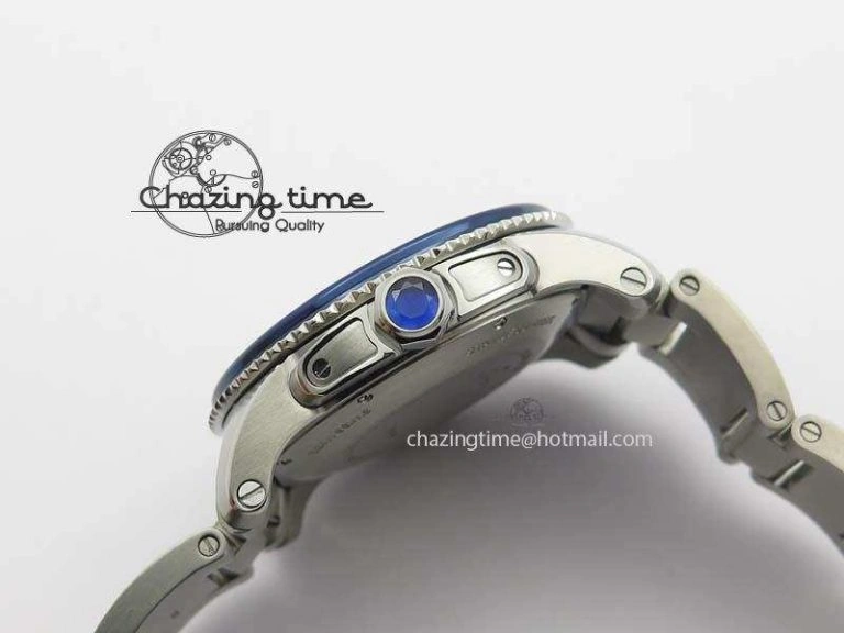Calibre De Cartier Diver Blue TF 1:1 Best Edition On SS Bracelet A23J GoodFit 6318