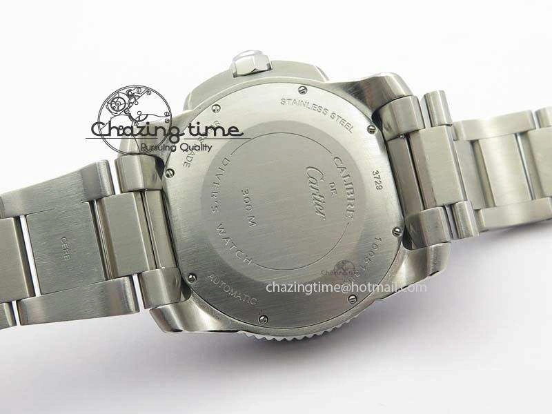 Calibre De Cartier Diver Blue TF 1:1 Best Edition On SS Bracelet A23J GoodFit 6318
