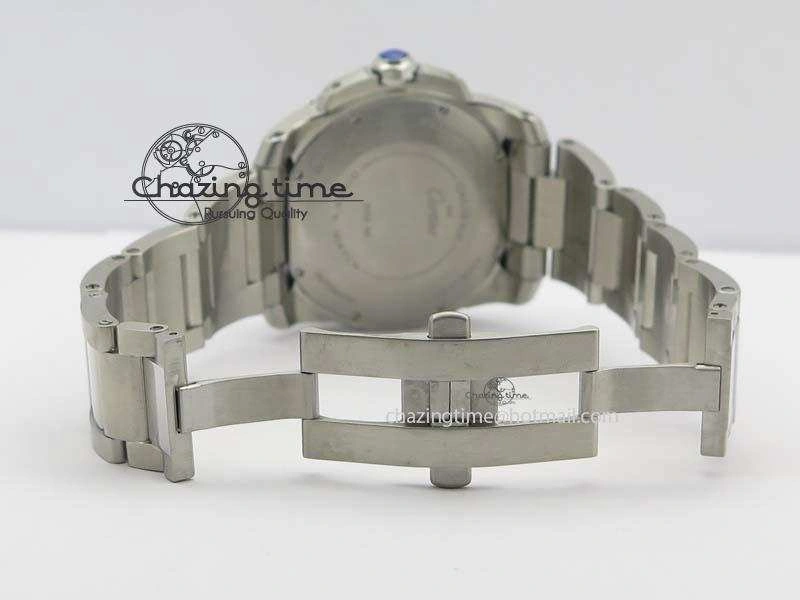 Calibre De Cartier Diver Blue TF 1:1 Best Edition On SS Bracelet A23J GoodFit 6318
