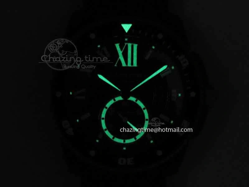 Calibre De Cartier Diver JJF 1:1 Best Edition DLC RG Black Dial On Black Rubber Strap A23J Cozy 6290