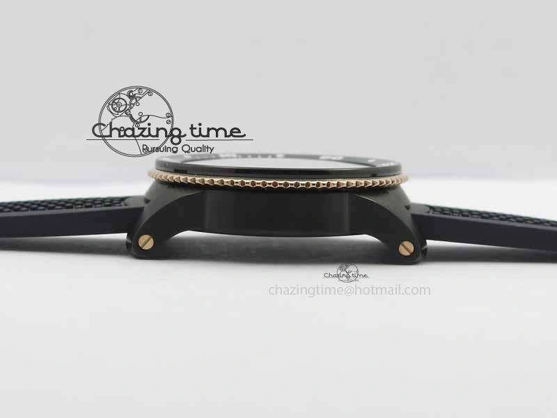 Calibre De Cartier Diver JJF 1:1 Best Edition DLC RG Black Dial On Black Rubber Strap A23J Cozy 6290