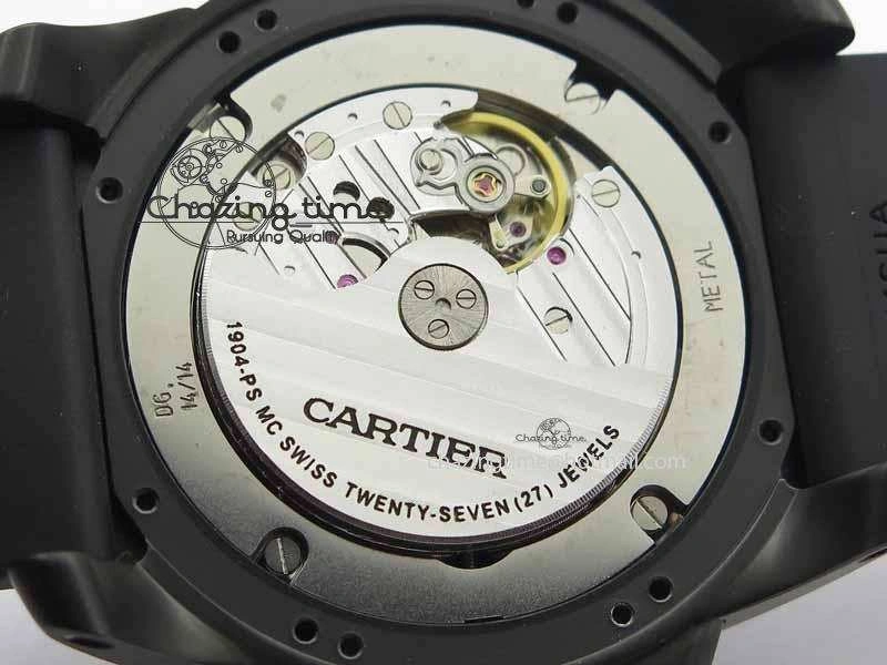 Calibre De Cartier Diver JJF 1:1 Best Edition DLC RG Black Dial On Black Rubber Strap A23J Cozy 6290