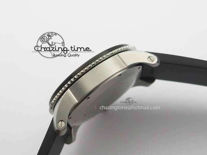SmartChoice Calibre De Cartier Diver JJF 1:1 Best Edition SS Black Dial On Black Rubber Strap A23J 6293