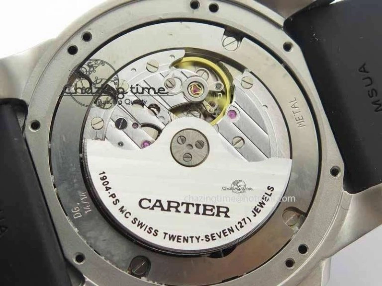 SmartChoice Calibre De Cartier Diver JJF 1:1 Best Edition SS Black Dial On Black Rubber Strap A23J 6293