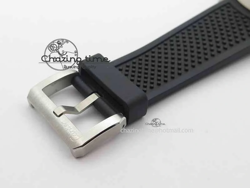 Calibre De Cartier Diver JJF 1:1 Best Edition SS RG Black Dial On Black Rubber Strap A23J Stretchable 6291