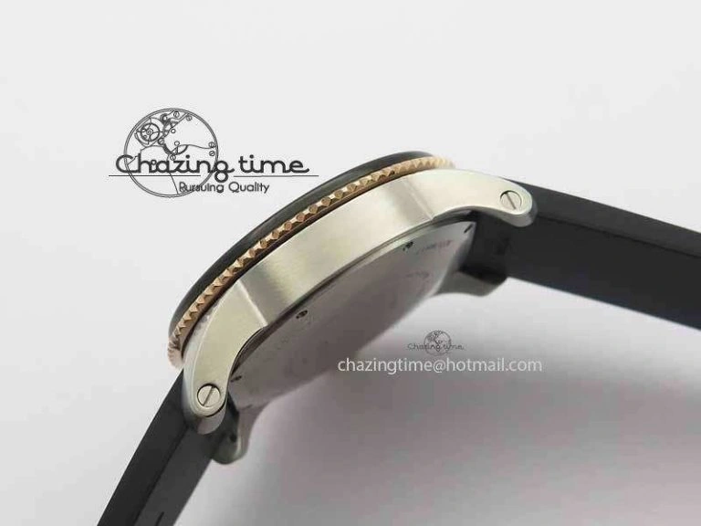 Calibre De Cartier Diver JJF 1:1 Best Edition SS RG Black Dial On Black Rubber Strap A23J Stretchable 6291