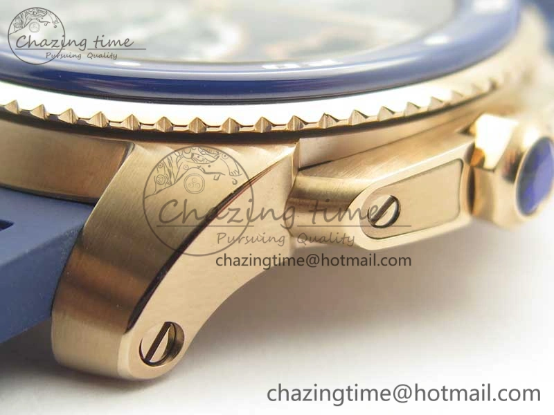 Calibre De Cartier Diver RG Blue RG Bezel JF 1:1 Best Edition On Blue Rubber Strap A23J OdorResistant 6239
