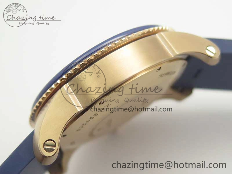 Calibre De Cartier Diver RG Blue RG Bezel JF 1:1 Best Edition On Blue Rubber Strap A23J OdorResistant 6239