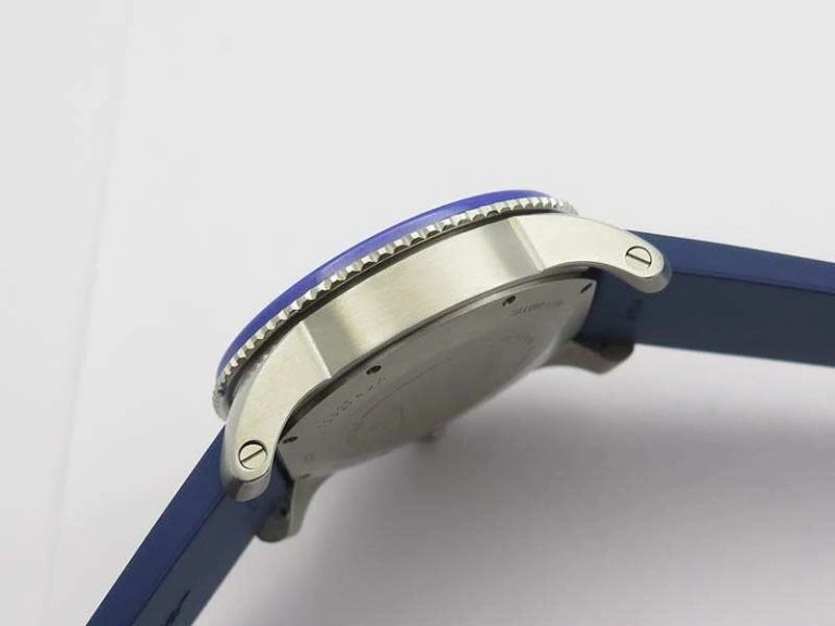 Breathable Calibre De Cartier Diver SS Blue JJF 1:1 Best Edition On Blue Rubber Strap A23J 6284