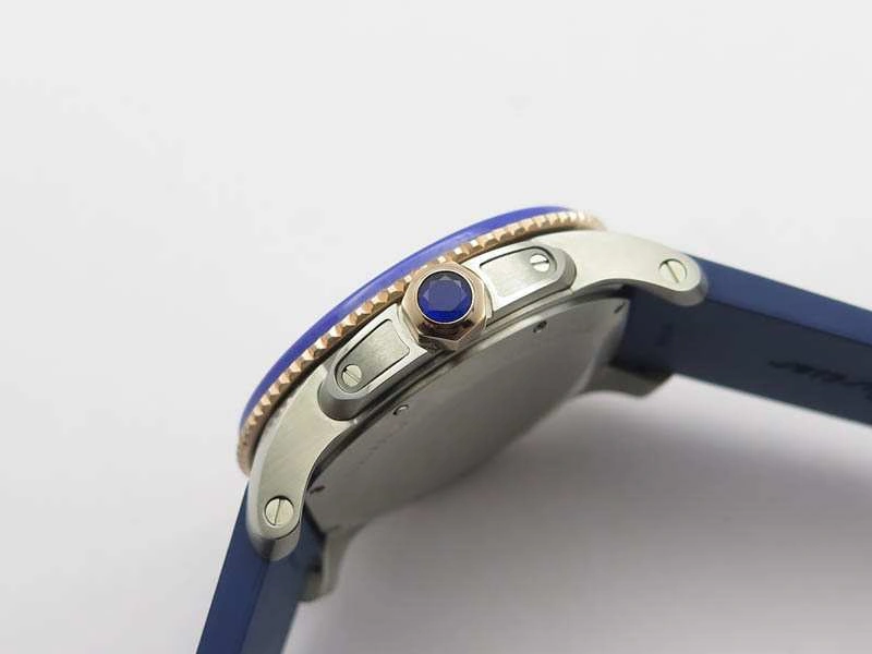 Calibre De Cartier Diver SS RG Blue JJF 1:1 Best Edition On Blue Rubber Strap A23J Contemporary 6283