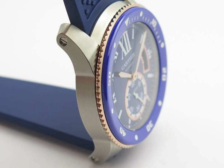 Calibre De Cartier Diver SS RG Blue JJF 1:1 Best Edition On Blue Rubber Strap A23J Contemporary 6283